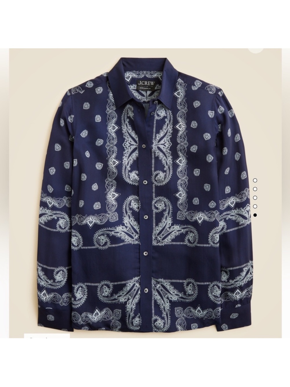 J. Crew Navy and White Paisley Button-Down Shirt - Picture 2 of 5